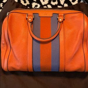 Beautiful burnt orange and blue Gucci bag